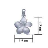 Plumeria - Hawaii National Flower Silver Large Pendant - DiveSilver Jewelry
